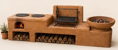 Módulo Fuego Plus, rocket, parrilla y brasero combinados Piro Barro